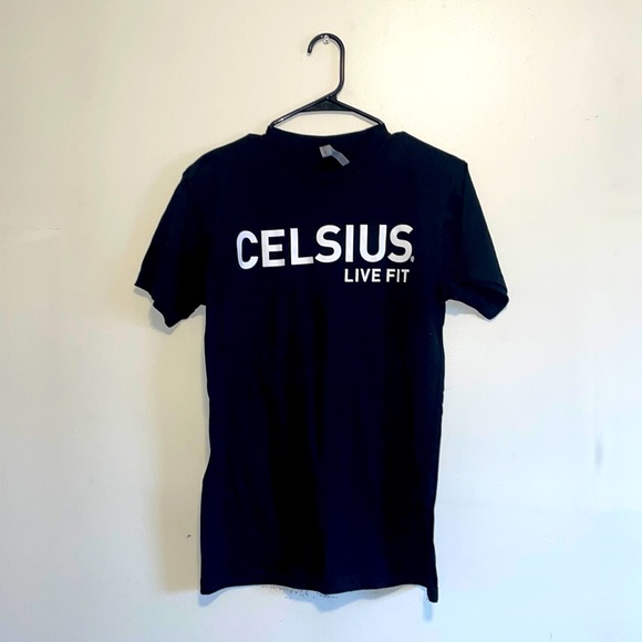 Celsius Live Fit Energy Drink Black T-Shirt - Picture 1 of 4